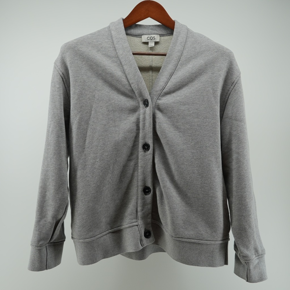 COS Gray 100% Cotton Cardigan Small